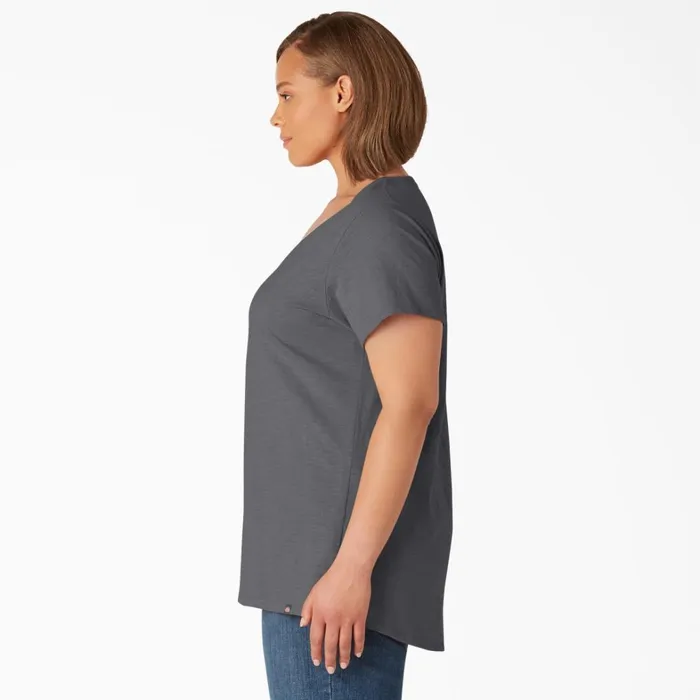 Dickies Tops Women039s Plus Short Sleeve VNeck TShirt Graphite Gray Graphite Gray ga 8211 Women Dickies Tops Women039s Plus Short Sleeve VNeck TShirt Graphite Gray Graphite Gray ga 8211 Women