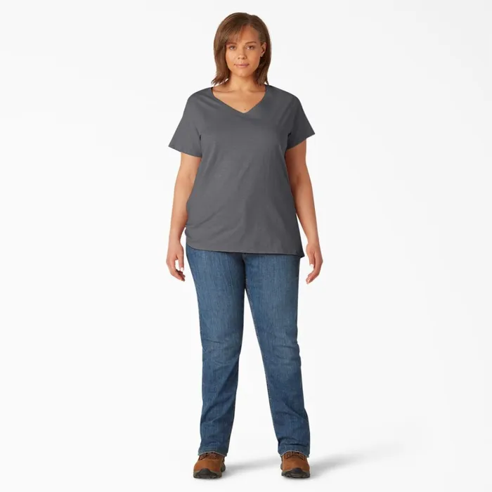 Dickies Tops Women039s Plus Short Sleeve VNeck TShirt Graphite Gray Graphite Gray ga 8211 Women Dickies Tops Women039s Plus Short Sleeve VNeck TShirt Graphite Gray Graphite Gray ga 8211 Women