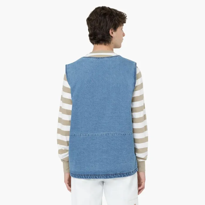 Dickies Vests Denim Zip Front Vest Light Denim Light Denim ltd 8211 Men Dickies Vests Denim Zip Front Vest Light Denim Light Denim ltd 8211 Men