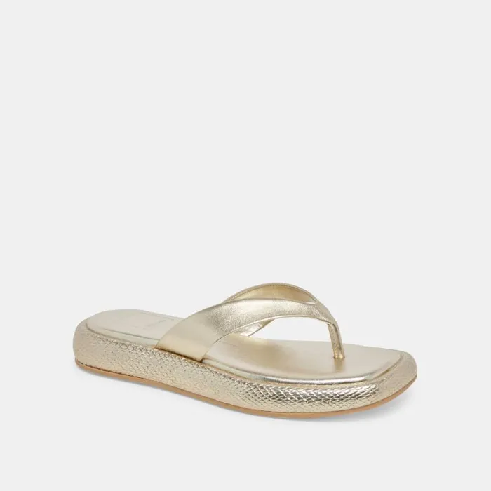 Dolce Vita Adin Sandals Platinum Distressed Leather Women Sandals