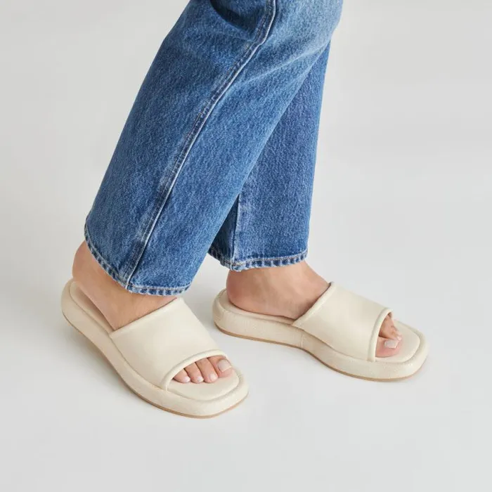Dolce Vita Aisha Sandals Ivory Leather Women Sandals