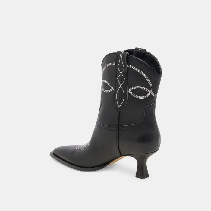 Dolce Vita Angel Booties Black White Leather Women Boots and Booties