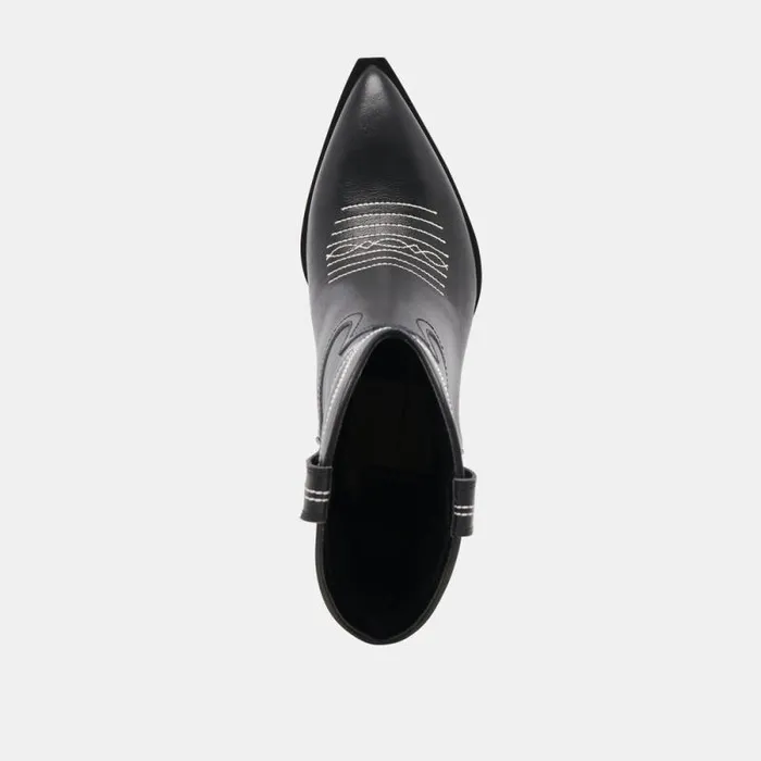 Dolce Vita Angel Booties Black White Leather Women Boots and Booties