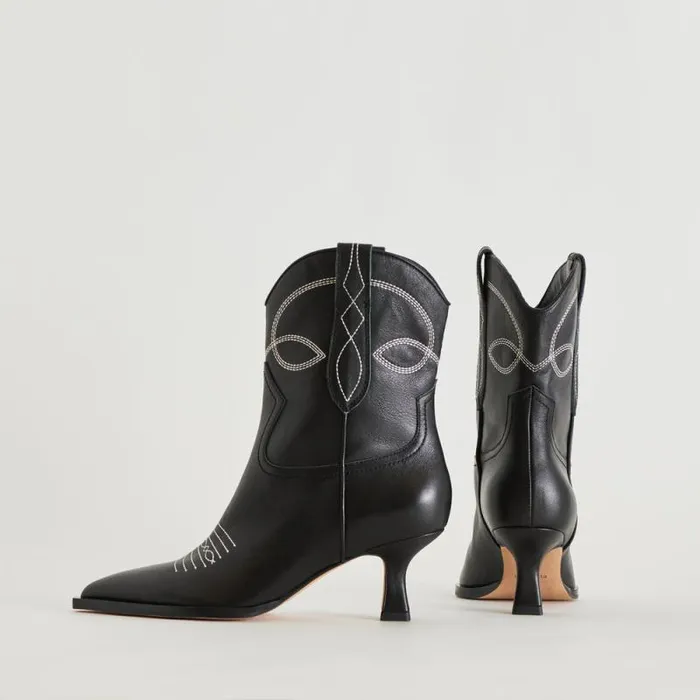 Dolce Vita Angel Booties Black White Leather Women Boots and Booties