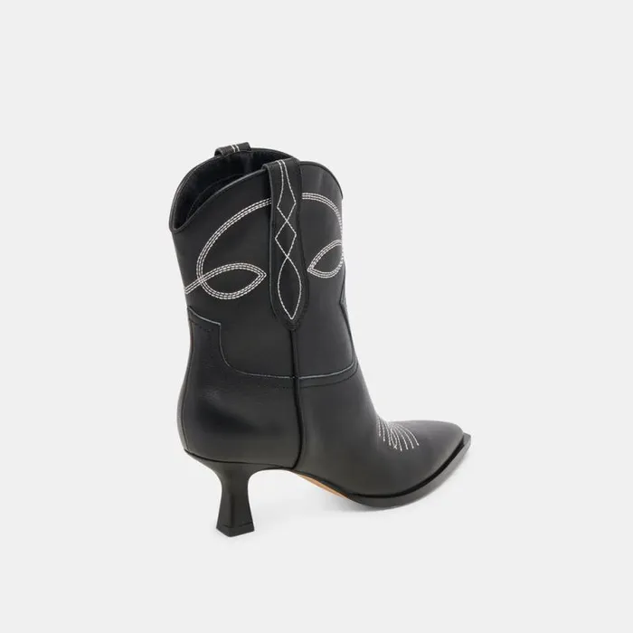 Dolce Vita Angel Booties Black White Leather Women Boots and Booties