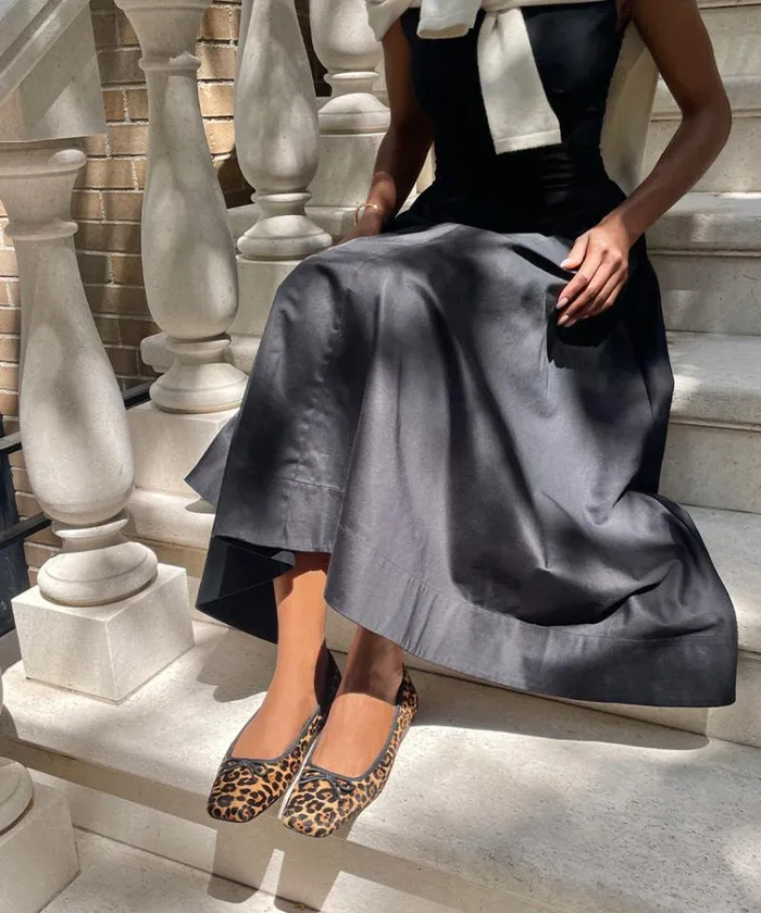 Dolce Vita Anisa Ballet Flats Dk Leopard Calf Hair Women Flats and Loafers