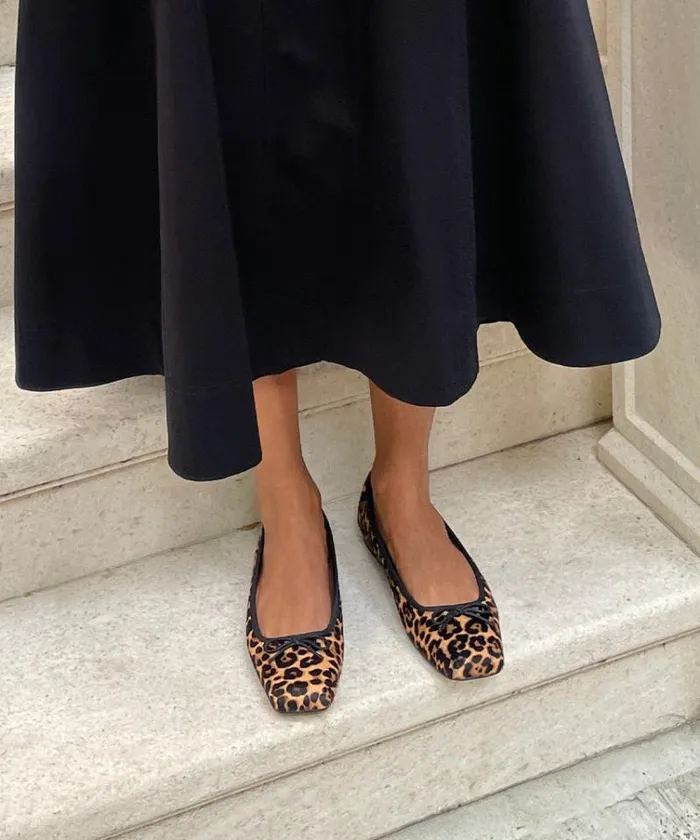 Dolce Vita Anisa Ballet Flats Dk Leopard Calf Hair Women Flats and Loafers
