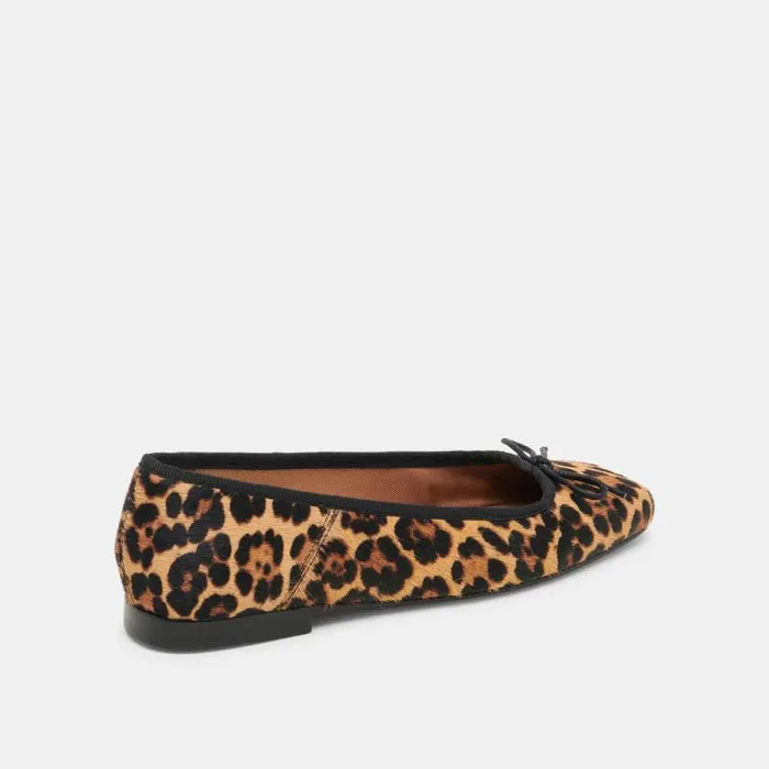 Dolce Vita Anisa Ballet Flats Dk Leopard Calf Hair Women Flats and Loafers