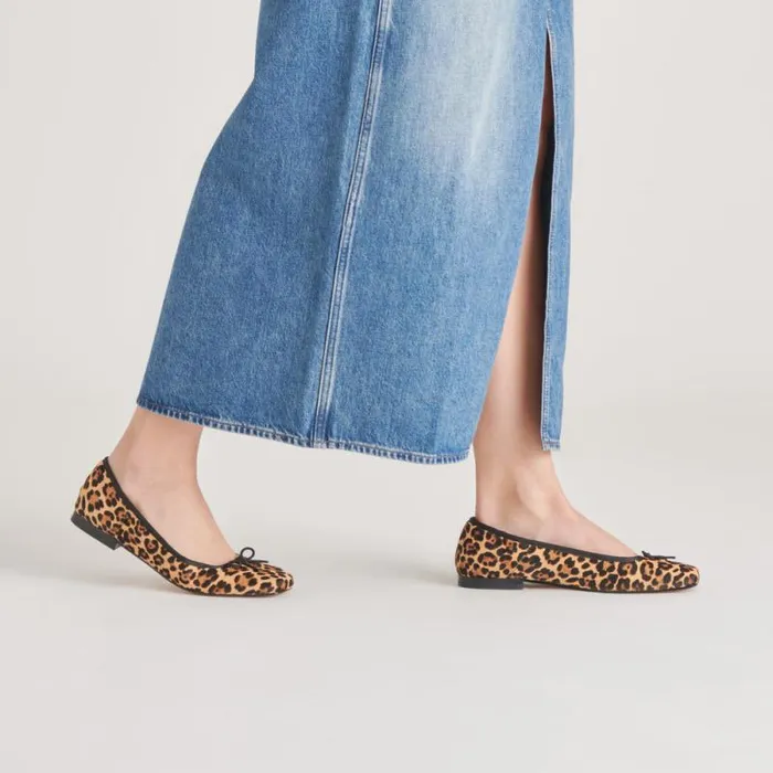 Dolce Vita Anisa Ballet Flats Dk Leopard Calf Hair Women Flats and Loafers