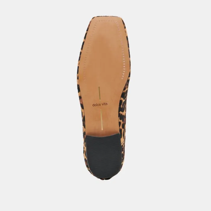 Dolce Vita Anisa Ballet Flats Dk Leopard Calf Hair Women Flats and Loafers