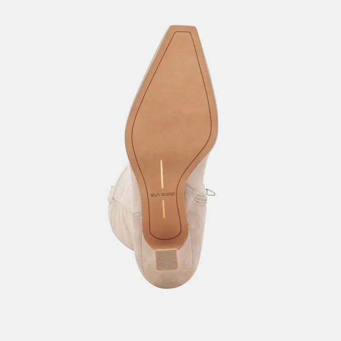 Dolce Vita Ariana Wide Calf Boots Taupe Suede Women Boots and Booties