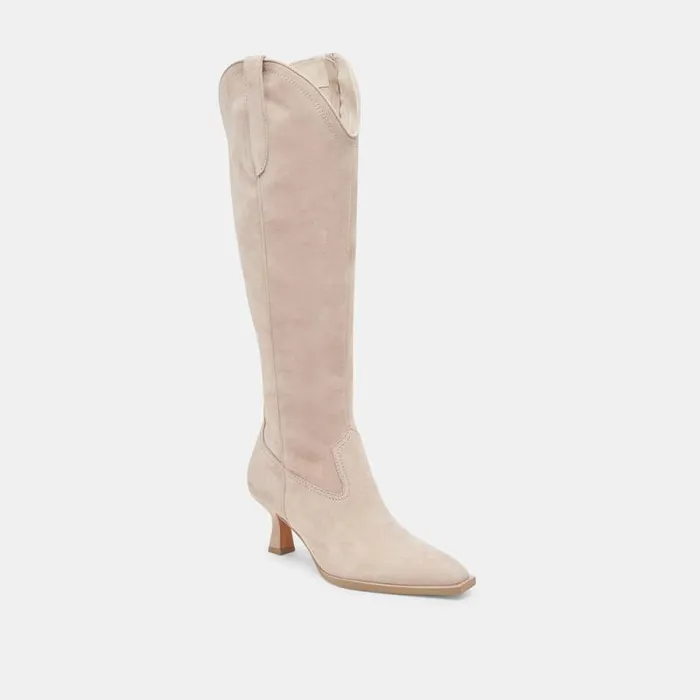 Dolce Vita Ariana Wide Calf Boots Taupe Suede Women Boots and Booties