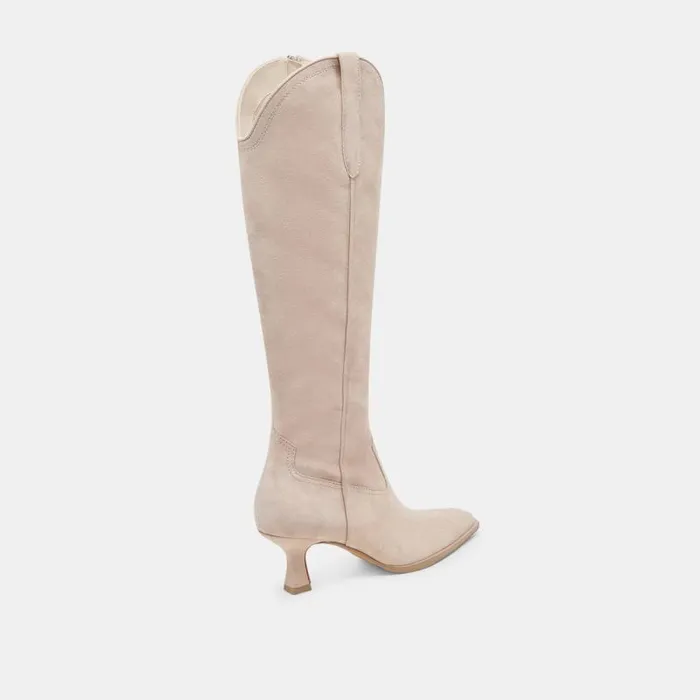 Dolce Vita Ariana Wide Calf Boots Taupe Suede Women Boots and Booties
