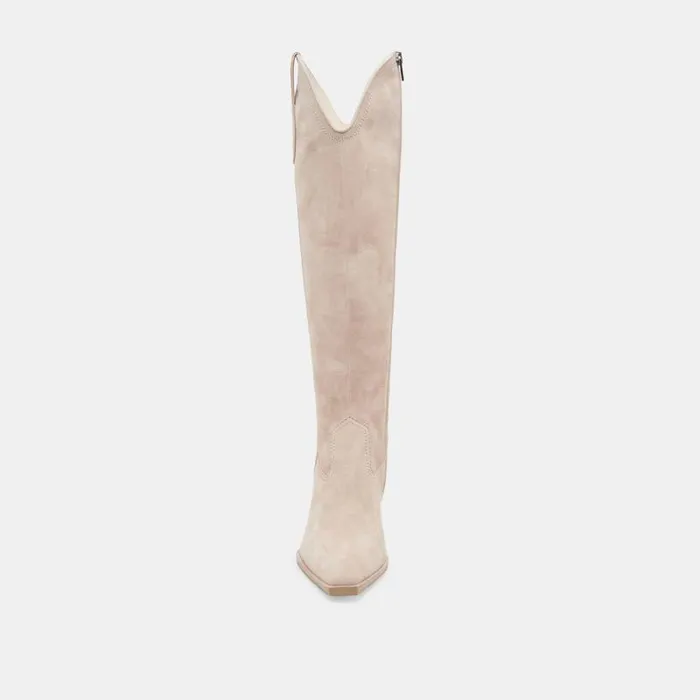 Dolce Vita Ariana Wide Calf Boots Taupe Suede Women Boots and Booties