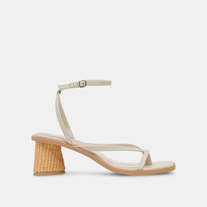 Dolce Vita Banita Sandals Ivory Leather Women Heels