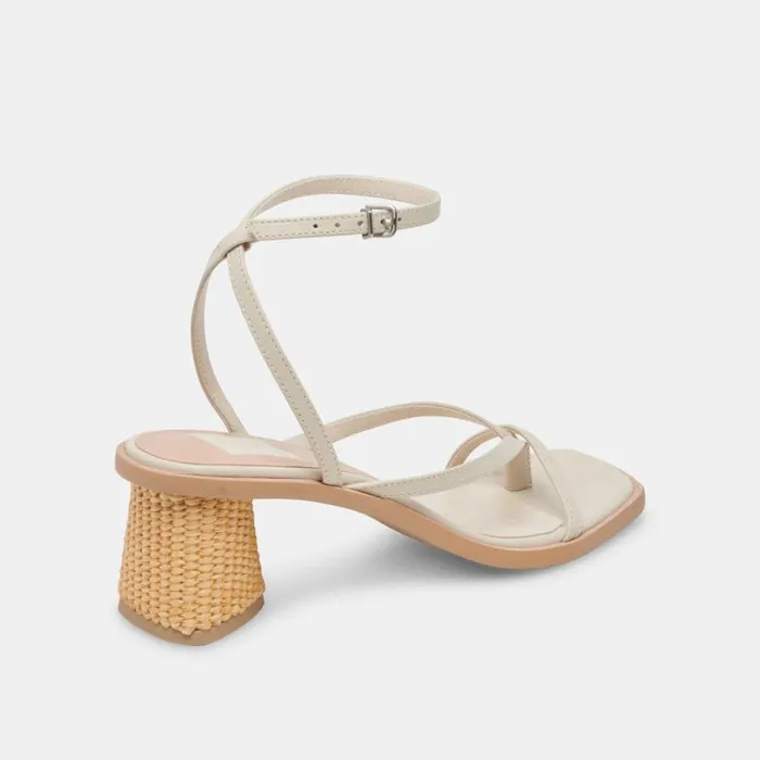 Dolce Vita Banita Sandals Ivory Leather Women Heels