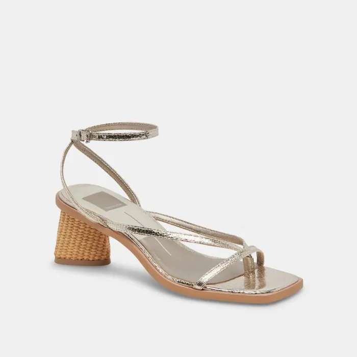 Dolce Vita Banita Sandals Light Gold Crackled Stella Women Sandals