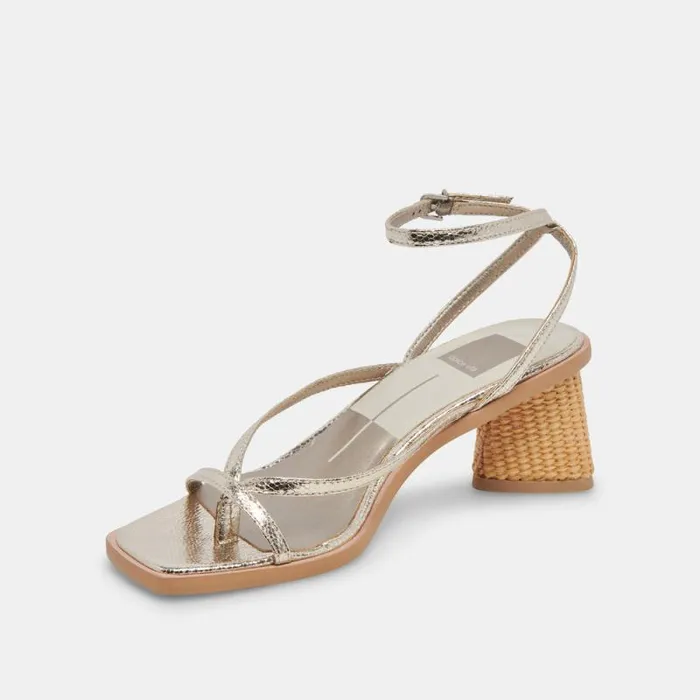 Dolce Vita Banita Sandals Light Gold Crackled Stella Women Sandals