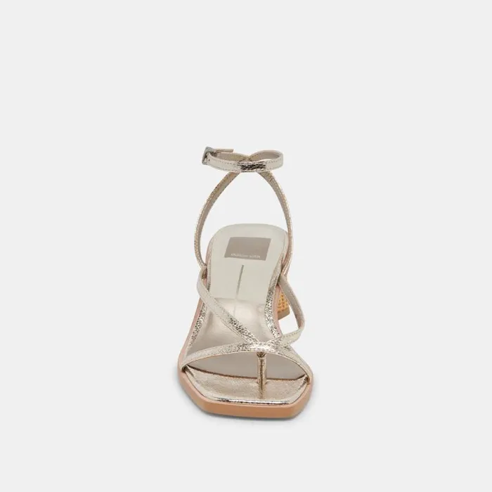 Dolce Vita Banita Sandals Light Gold Crackled Stella Women Sandals