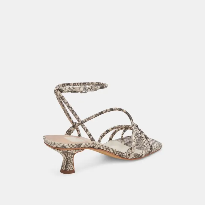 Dolce Vita Bev Heels Black White Embossed Snake Women Heels