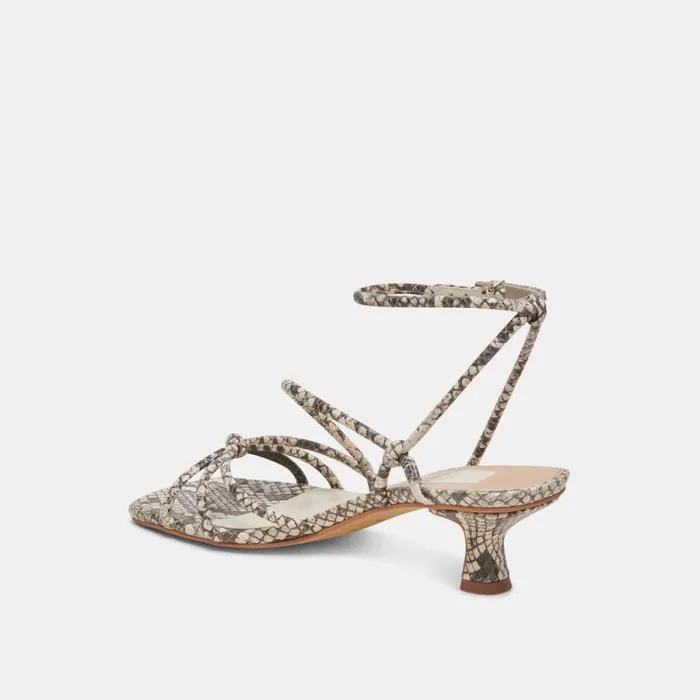 Dolce Vita Bev Heels Black White Embossed Snake Women Heels