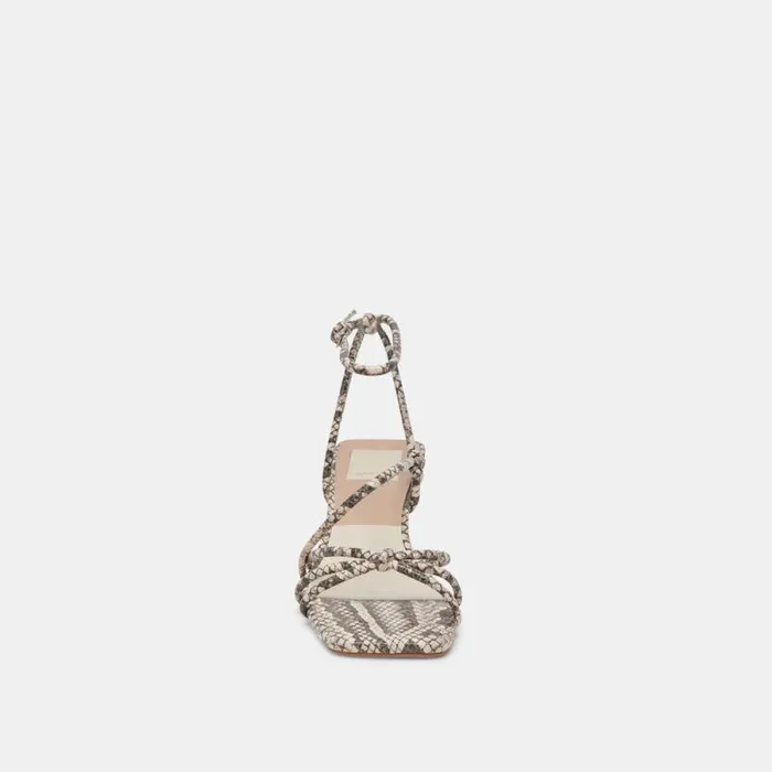 Dolce Vita Bev Heels Black White Embossed Snake Women Heels