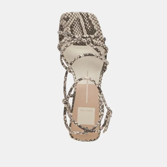 Dolce Vita Bev Heels Black White Embossed Snake Women Heels