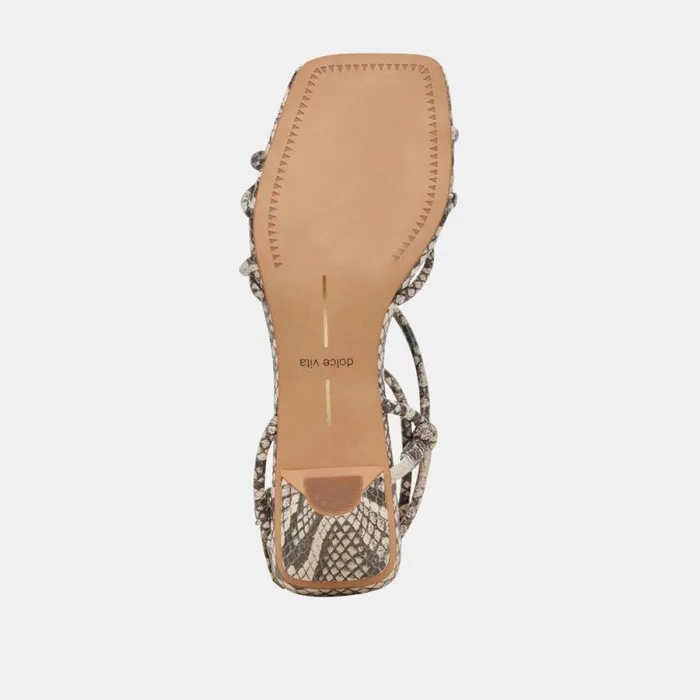 Dolce Vita Bev Heels Black White Embossed Snake Women Heels