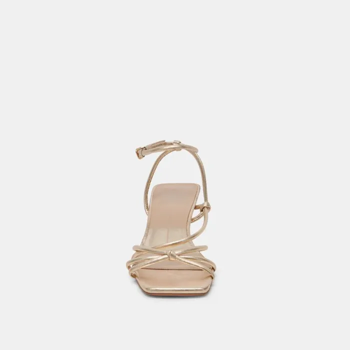 Dolce Vita Bev Heels Gold Metallic Leather Women Heels