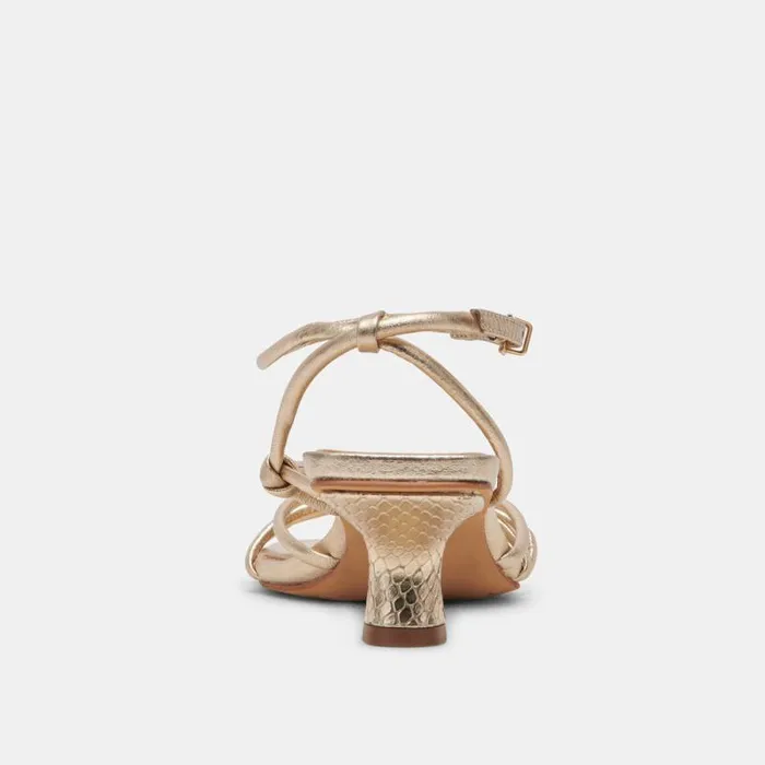 Dolce Vita Bev Heels Gold Metallic Leather Women Heels