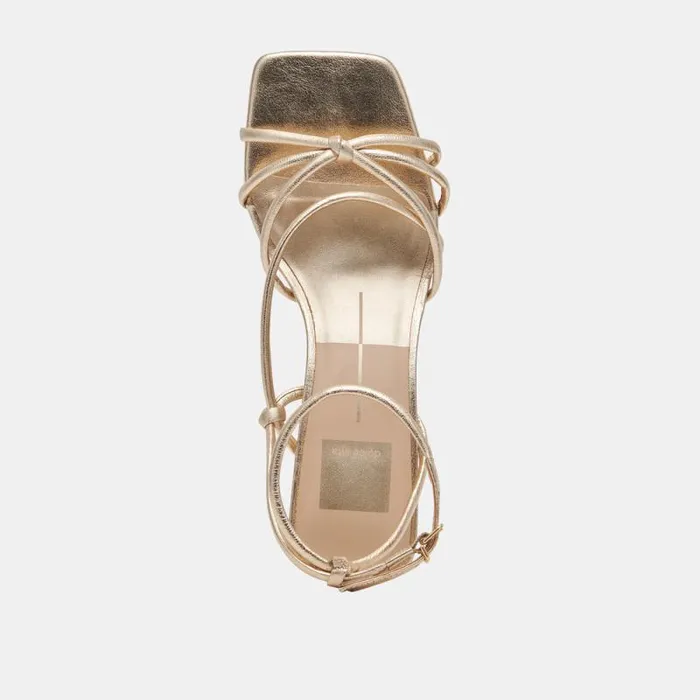 Dolce Vita Bev Heels Gold Metallic Leather Women Heels