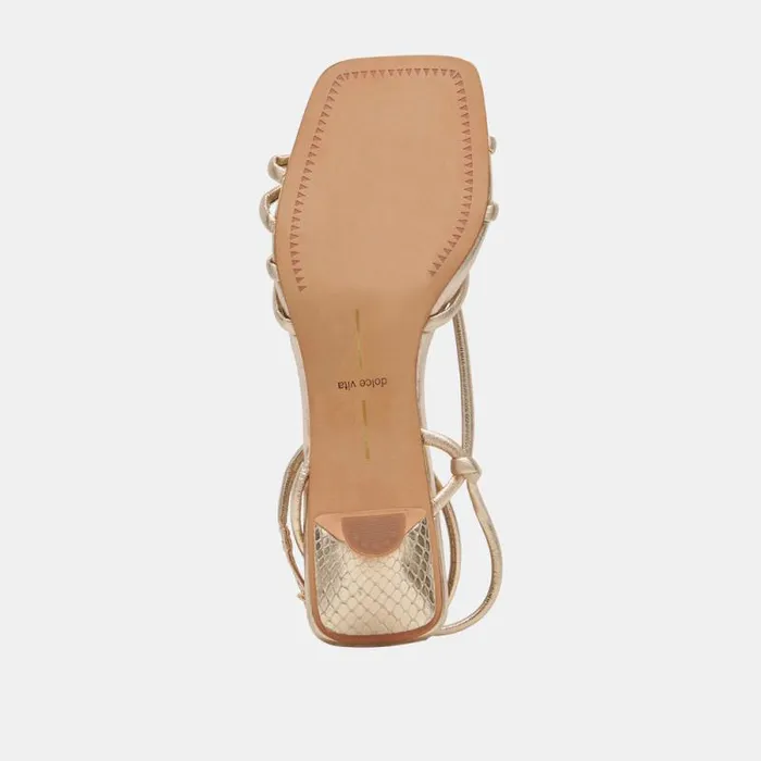 Dolce Vita Bev Heels Gold Metallic Leather Women Heels