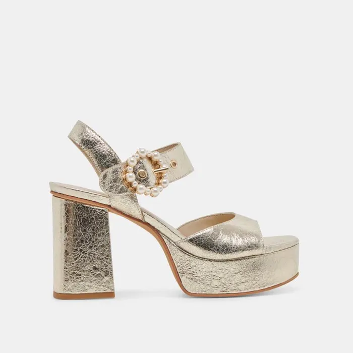 Dolce Vita Bobby Pearl Heels Vintage Gold Pearls Women Heels