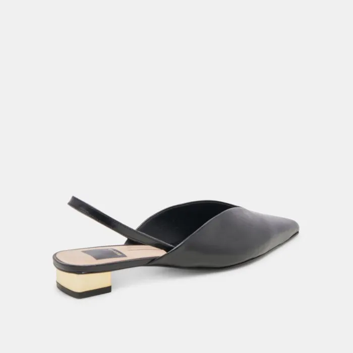 Dolce Vita Byanca Flats Black Leather Women Flats and Loafers