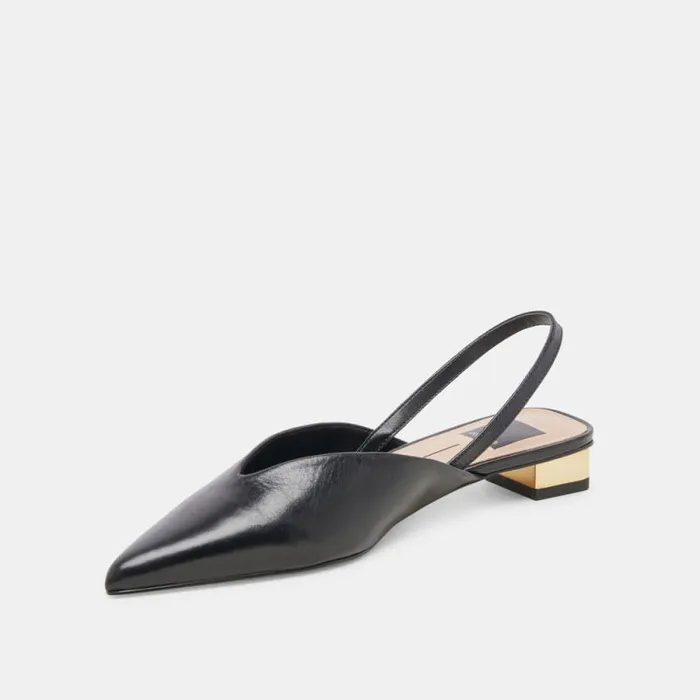 Dolce Vita Byanca Flats Black Leather Women Flats and Loafers