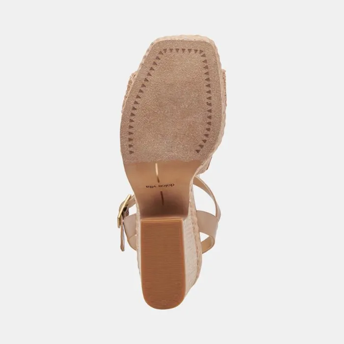 Dolce Vita Cale Heels Lt Natural Raffia Women Sandals