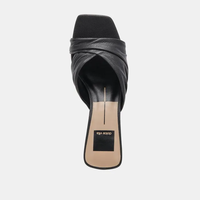 Dolce Vita Carlan Heels Black Leather Women Sandals