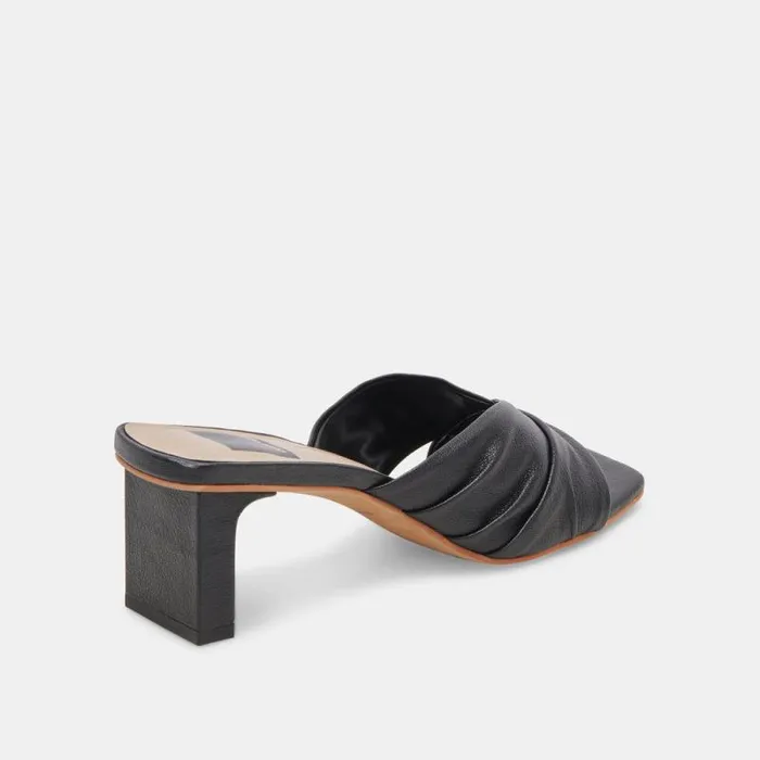 Dolce Vita Carlan Heels Black Leather Women Sandals