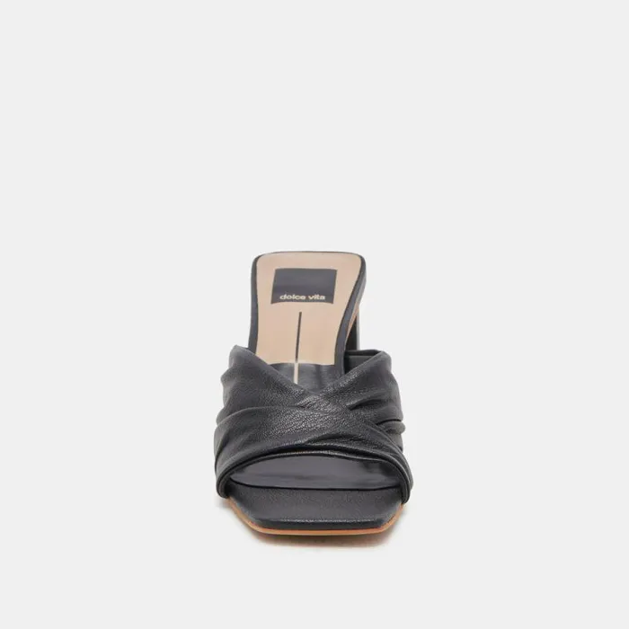 Dolce Vita Carlan Heels Black Leather Women Sandals
