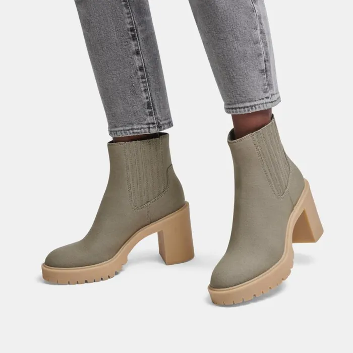 Dolce Vita Caster Booties Sage Canvas Women Boots and Booties