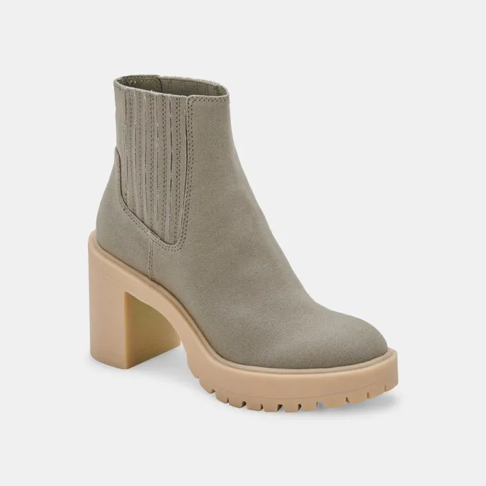 Dolce Vita Caster Booties Sage Canvas Women Boots and Booties