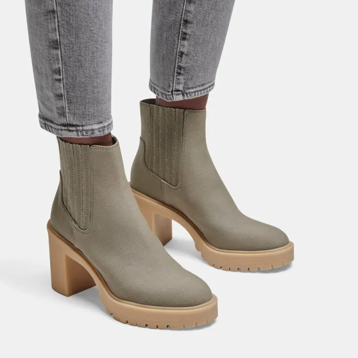 Dolce Vita Caster Booties Sage Canvas Women Boots and Booties