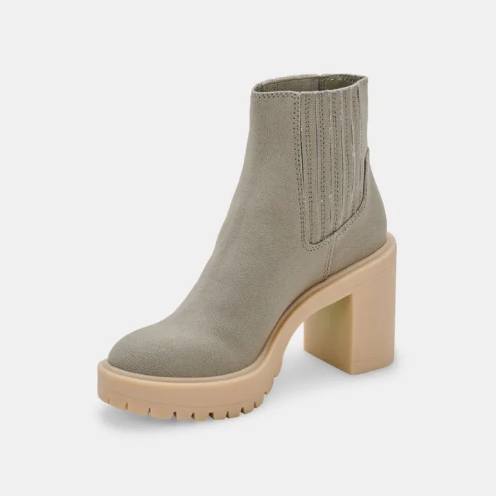 Dolce Vita Caster Booties Sage Canvas Women Boots and Booties