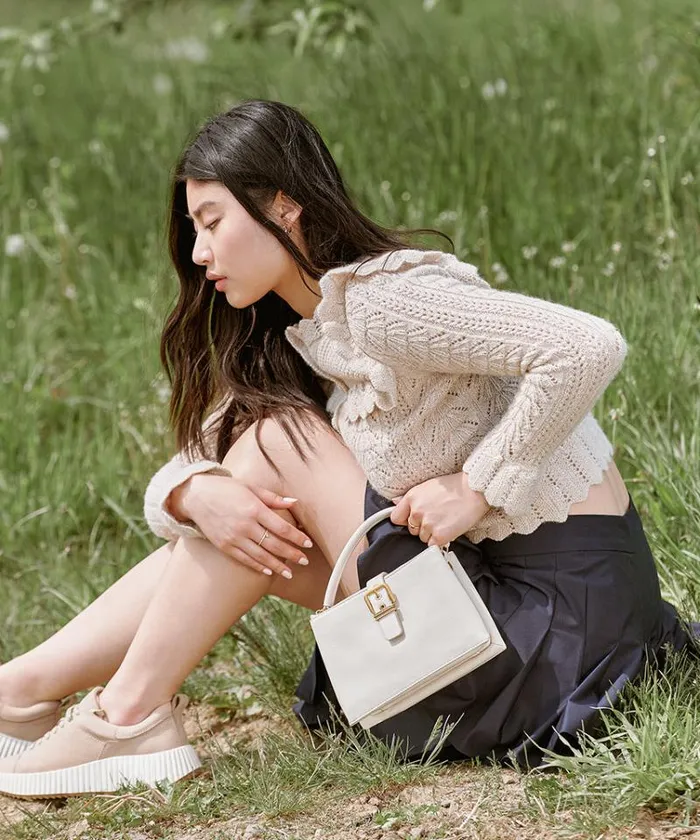 Dolce Vita Charly Crossbody Ivory Leather Women Handbags