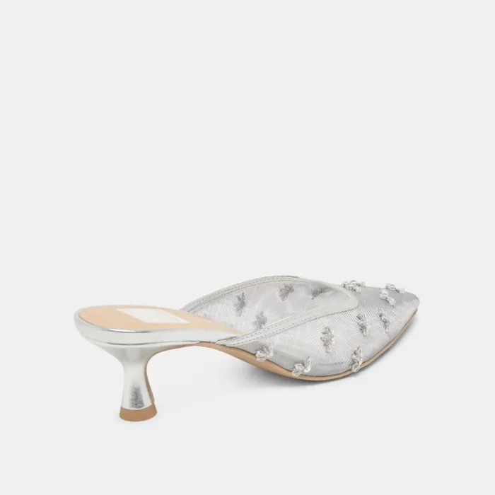 Dolce Vita Clara Heels Silver Mesh Women Heels