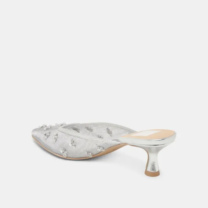 Dolce Vita Clara Heels Silver Mesh Women Heels