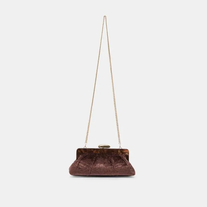 Dolce Vita Danny Clutch Brown Velvet Women Handbags