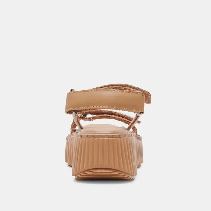 Dolce Vita Debra Sandals Toffee Embossed Leather Women Sandals