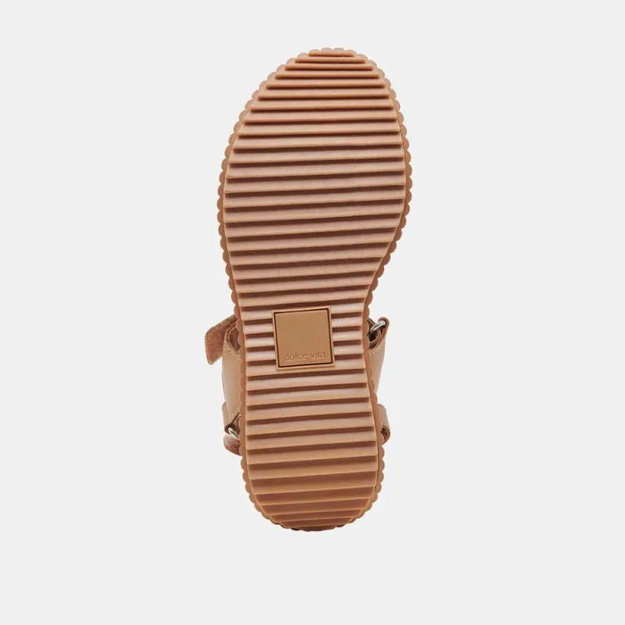 Dolce Vita Debra Sandals Toffee Embossed Leather Women Sandals