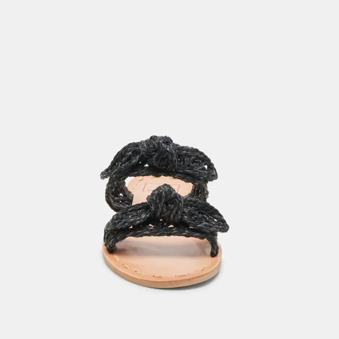 Dolce Vita Dinah Wide Sandals Onyx Raffia Women Sandals